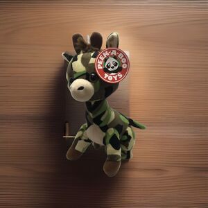 Camouflage Giraffe Plush 8" Green Camo Stuffed Animal Peek-A-Boo Toys NWT